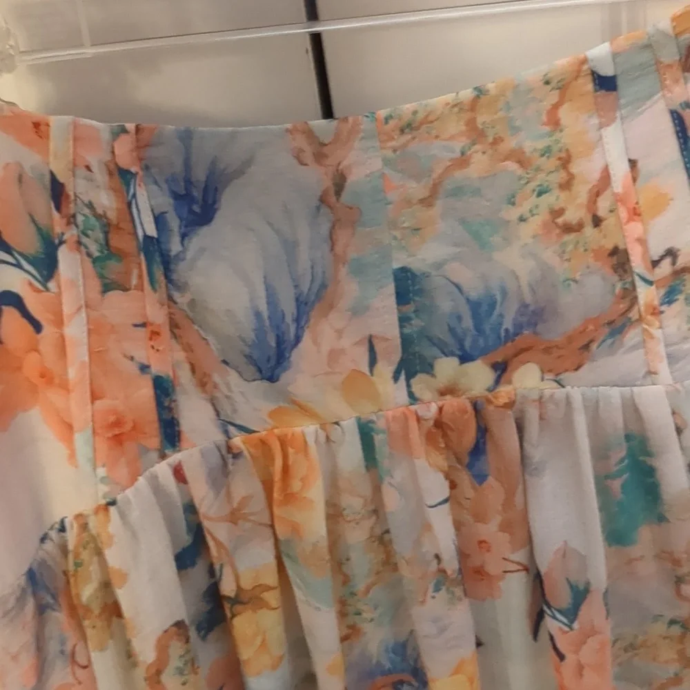 Anthropologie Floral Asymmetrical Skirt - Picture 6 of 8